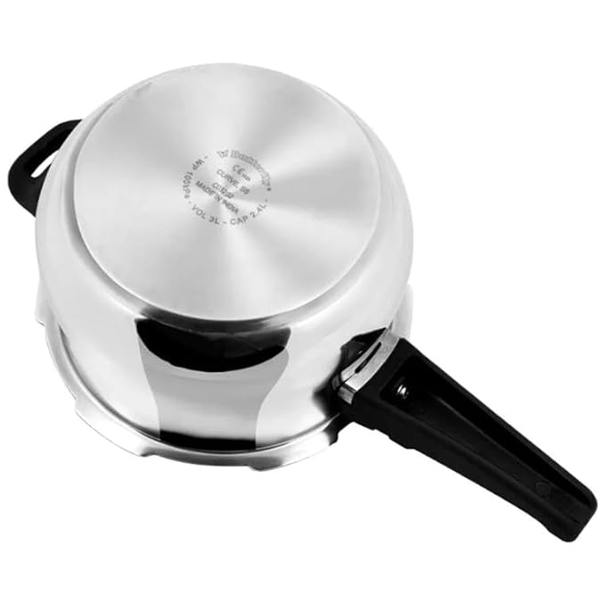 Butterfly Curve 3 Litres Stainless Steel Outer Lid Pressure Cooker | TRIPLY Base | Induction & Gas Stove Compatible | Triple Safety | ISI Certified | 5 Years Manufacturer's Warranty