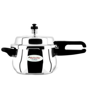 Butterfly Curve 3 Litres Stainless Steel Outer Lid Pressure Cooker | TRIPLY Base | Induction & Gas Stove Compatible | Triple Safety | ISI Certified | 5 Years Manufacturer’s Warranty